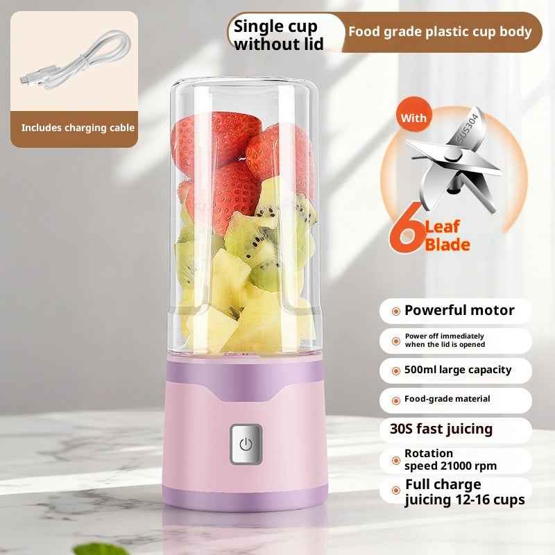 Multifunctional Rechargeable Electric USB Juicer Cup Double Cup Handheld Mixer Cup 500 ML Blending Juice Cup Outdoor