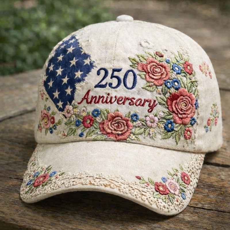 America's 250th Anniversary Rose 3D Printed Baseball Cap For Daily Travel And Independence Day Celebration