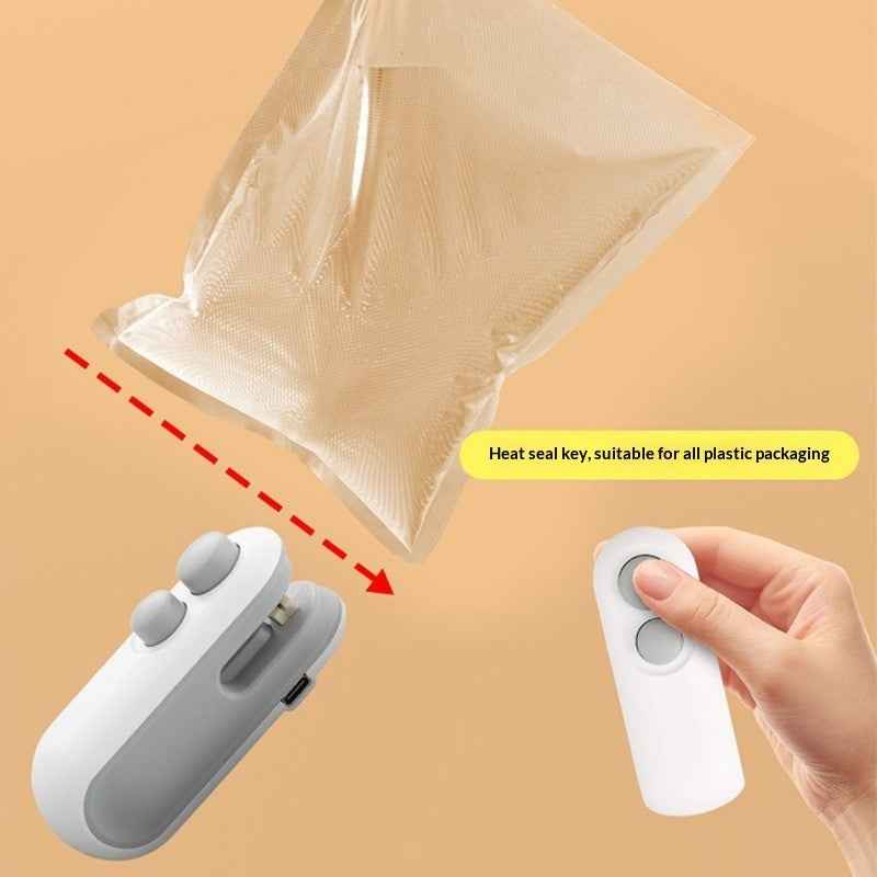 Mini 2 In 1 Sealer Heat Sealer Bag Opening Machine For Snacks Home USB Sealer Vacuum Sealer Snacks Plastic Bag Heat Sealer