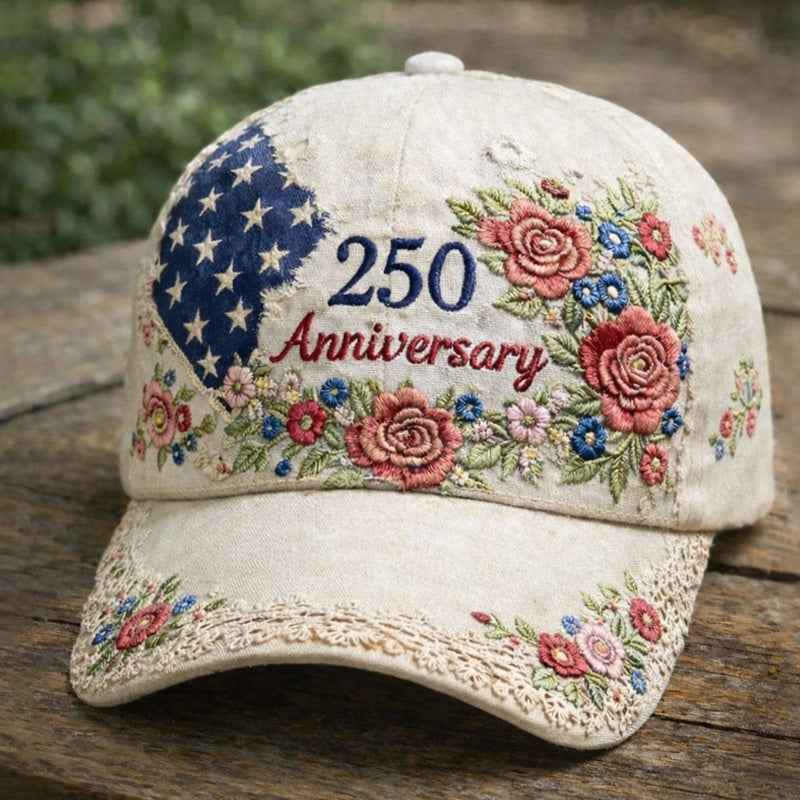 America's 250th Anniversary Rose 3D Printed Baseball Cap For Daily Travel And Independence Day Celebration